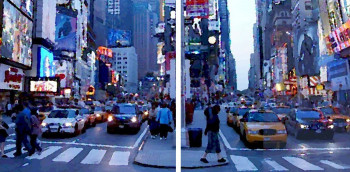 Zeitgenössisches Werk mit dem Titel « 1Times square one view ( diptyque », Erstellt von ALAIN SERRUYA