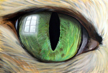 Zeitgenössisches Werk mit dem Titel « FANTASTIQUE - "L'Oeil du Chat" », Erstellt von AGRISELIN