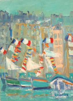 Zeitgenössisches Werk mit dem Titel « 14 juillet à Douarnenez », Erstellt von LILIANE LOINTIER