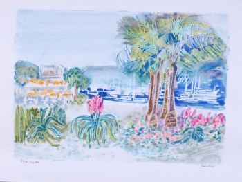 Zeitgenössisches Werk mit dem Titel « Palmiers dans la Baie de Cannes », Erstellt von LILIANE LOINTIER