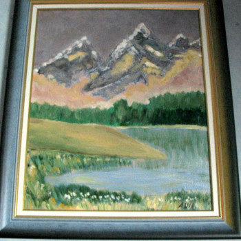 Zeitgenössisches Werk mit dem Titel « Paysage de montagne », Erstellt von ANIA