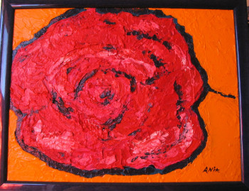 Zeitgenössisches Werk mit dem Titel « Une rose », Erstellt von ANIA