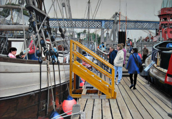 Zeitgenössisches Werk mit dem Titel « At the museum of the boats of Douarnenez », Erstellt von DENIS