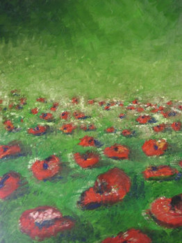 Zeitgenössisches Werk mit dem Titel « champ de coquelicot », Erstellt von ARTAXET  CAROLE