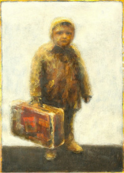 Zeitgenössisches Werk mit dem Titel « With suitcase », Erstellt von MIREK