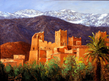 Zeitgenössisches Werk mit dem Titel « kasbah-de-toundout », Erstellt von MKINSI FANIDA