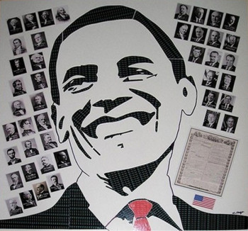 Zeitgenössisches Werk mit dem Titel « Obama et les 43 », Erstellt von CLAUDE NOGUE