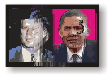 Zeitgenössisches Werk mit dem Titel « "KENNEDY.obama D'OBAMA" », Erstellt von MANU NGOG