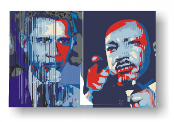 Zeitgenössisches Werk mit dem Titel « "LUTHER OBAMA" », Erstellt von MANU NGOG