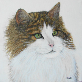 Zeitgenössisches Werk mit dem Titel « Chat beauté », Erstellt von ELIZABETH BLAIN