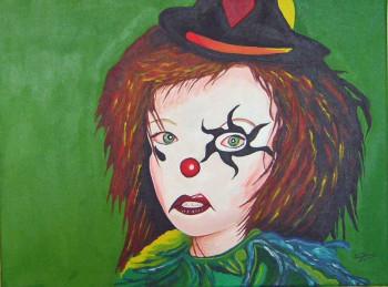 Zeitgenössisches Werk mit dem Titel « Clown Triste », Erstellt von ARCENCIELDEMARIE