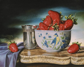 Zeitgenössisches Werk mit dem Titel « Fraises à la tombée de la nuit », Erstellt von CHRISTIAN LABELLE