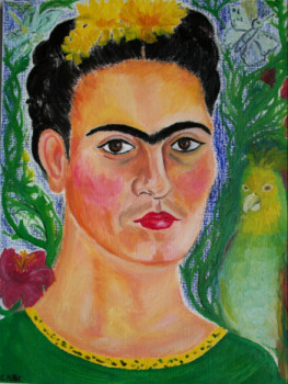 Zeitgenössisches Werk mit dem Titel « Portrait of Frida Kahlo, zapotec icon », Erstellt von FRIDAKAHLO