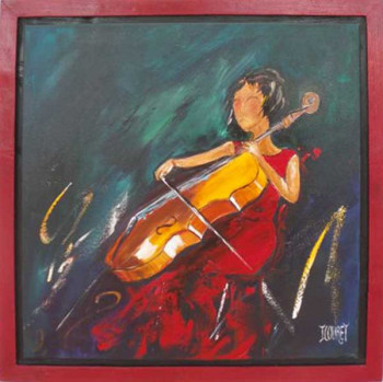 Zeitgenössisches Werk mit dem Titel « la violoncelle », Erstellt von JOSIANE COURET