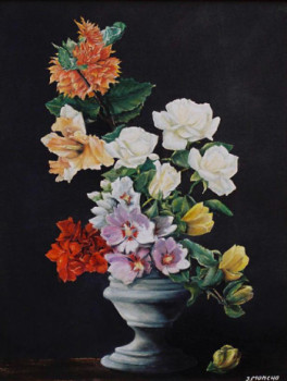 Zeitgenössisches Werk mit dem Titel « Bouquet de fleurs », Erstellt von ART D\'ANTAN