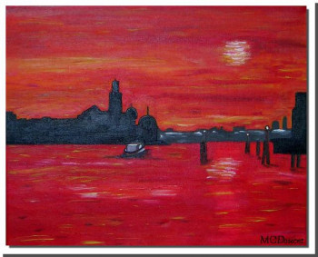 Zeitgenössisches Werk mit dem Titel « Venise rouge », Erstellt von ARCENCIELDEMARIE