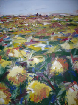 Zeitgenössisches Werk mit dem Titel « SUNFLOWERS », Erstellt von PETER GOODCHILD