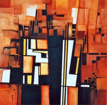 Zeitgenössisches Werk mit dem Titel « Abstraction Saharienne 2 », Erstellt von GIL GEORGES