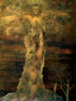 Zeitgenössisches Werk mit dem Titel « The Earth Christ;El Arte es la Piel del Alma », Erstellt von THIRION