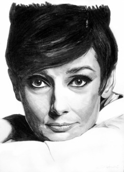 Zeitgenössisches Werk mit dem Titel « DESSINS - Audrey Hepburn », Erstellt von AGRISELIN