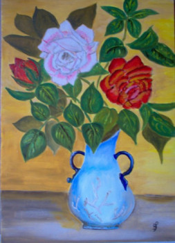 Zeitgenössisches Werk mit dem Titel « Vase bleu », Erstellt von BERNI