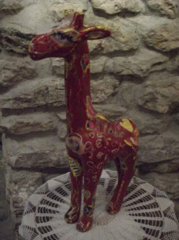 Zeitgenössisches Werk mit dem Titel « girafe rouge », Erstellt von MIRY