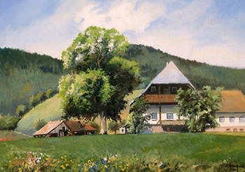 Zeitgenössisches Werk mit dem Titel « Nordrach Forêt-Noire Allemagne », Erstellt von ROBERT SCHOULER