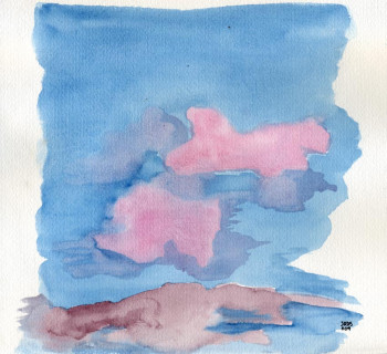 Zeitgenössisches Werk mit dem Titel « Nuages rosés », Erstellt von STéPHANIE REAL DEL SARTE