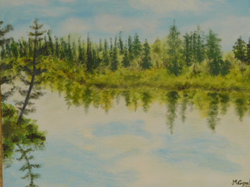 Zeitgenössisches Werk mit dem Titel « lac St Jean Canada », Erstellt von COMBEMICHEL