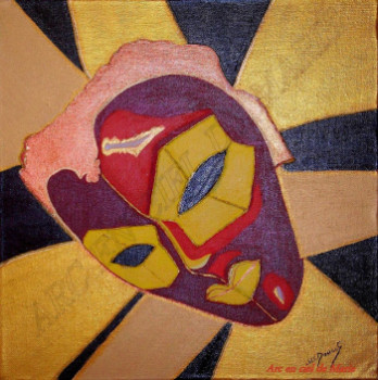 Zeitgenössisches Werk mit dem Titel « masque d'Or », Erstellt von ARCENCIELDEMARIE