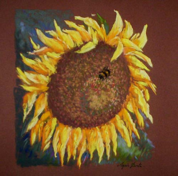 Zeitgenössisches Werk mit dem Titel « Le bourdon sur le tournesol. », Erstellt von AGNèS DORTU