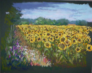 Zeitgenössisches Werk mit dem Titel « Champ de tournesols », Erstellt von AGNèS DORTU