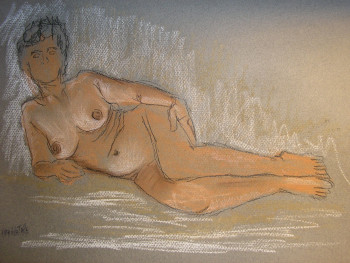 Zeitgenössisches Werk mit dem Titel « craie et pastel », Erstellt von HUGHES DE LA TAILLE