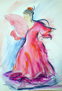 Zeitgenössisches Werk mit dem Titel « Flamenco à Séville », Erstellt von MICHèLE FAURE