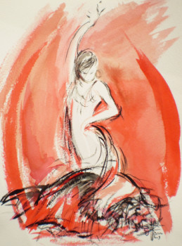 Zeitgenössisches Werk mit dem Titel « Le Flamenco 2 », Erstellt von MICHèLE FAURE