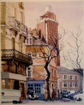 Zeitgenössisches Werk mit dem Titel « Nantes Rue St Vincent », Erstellt von BERNARD CHAMPY