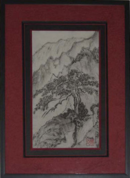 Zeitgenössisches Werk mit dem Titel « Paysage chinois arbres (2003) », Erstellt von BELLEC MICHELLE 