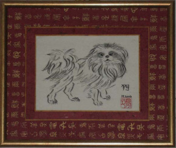 Zeitgenössisches Werk mit dem Titel « Chien -  Signe astrologique chinois (2004) », Erstellt von BELLEC MICHELLE 