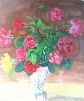 Zeitgenössisches Werk mit dem Titel « bouquet de roses », Erstellt von LUIGINA