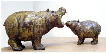 Zeitgenössisches Werk mit dem Titel « Hippos », Erstellt von JOANNA HAIR