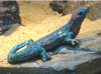 Zeitgenössisches Werk mit dem Titel « Lézard bleu », Erstellt von JOANNA HAIR