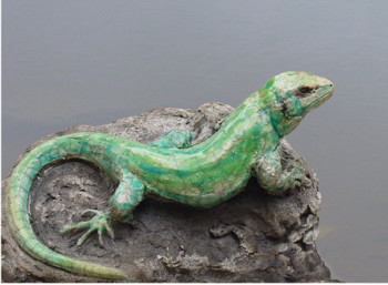 Zeitgenössisches Werk mit dem Titel « Lézard vert », Erstellt von JOANNA HAIR