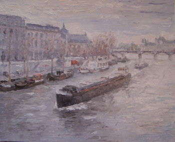 Zeitgenössisches Werk mit dem Titel « Paris - la seine-  quai Conti », Erstellt von CHRISTIAN RENARD