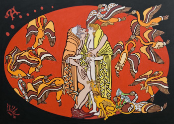 Zeitgenössisches Werk mit dem Titel « E78 - AMOUREUX AUX OISEAUX DU STYMPHALE &#8211; 2007. », Erstellt von PHILHELM