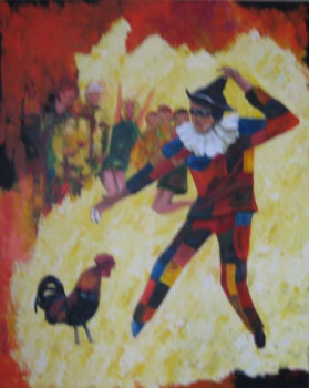 Zeitgenössisches Werk mit dem Titel « Le coq et l'Arlequin », Erstellt von MARCEL GEORGES