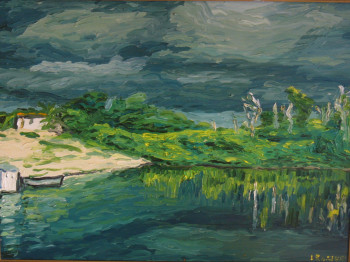 Zeitgenössisches Werk mit dem Titel « Orage sur la rivière, Amazonie », Erstellt von ALFREDO