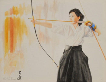 Zeitgenössisches Werk mit dem Titel « kyudo », Erstellt von RENé CHARLES KEROMNES