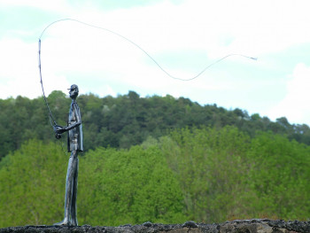 Zeitgenössisches Werk mit dem Titel « le pêcheur à la Mouche », Erstellt von MICHEL BOUSSARD