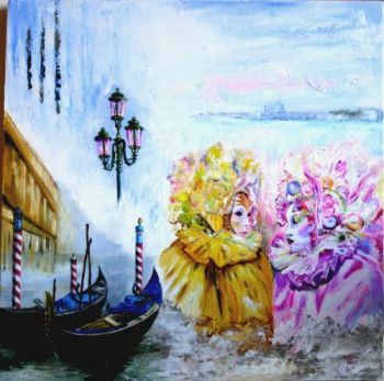 Zeitgenössisches Werk mit dem Titel « VENISE - Carnaval à Venise », Erstellt von SYLVIANE PETIT