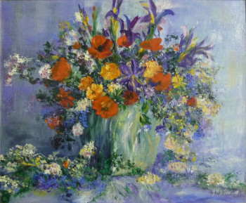 Zeitgenössisches Werk mit dem Titel « FLEURS PRINTANIERES », Erstellt von JOSIE MB LEFEVRE